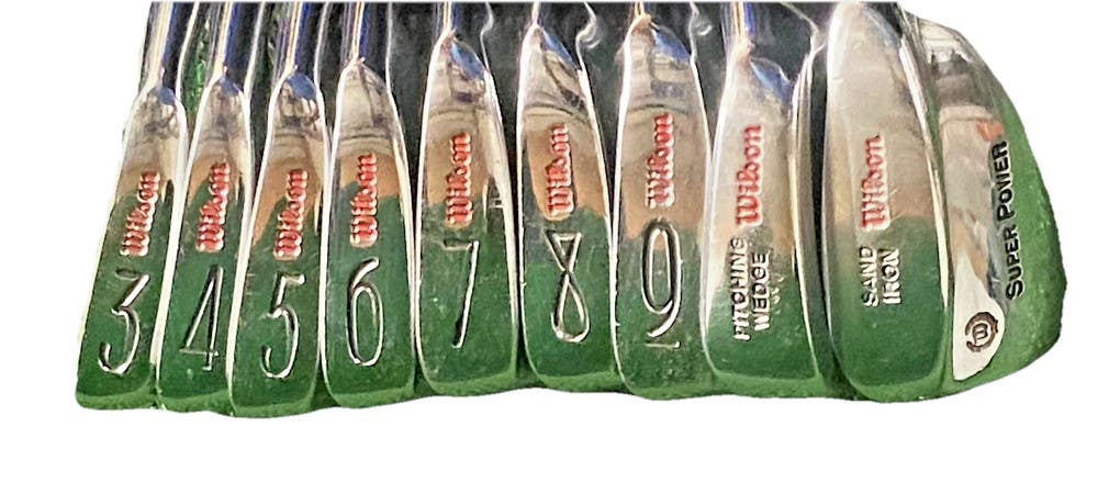 Wilson Super Power Iron Set 3-PW,SW Men's RH Stiff Steel 5i 37.5" New Grips Nice
