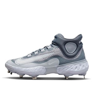 Nike Alpha Huarache Elite 4 Mid DJ6520-012 Men Gray White Baseball Cleats TF9552