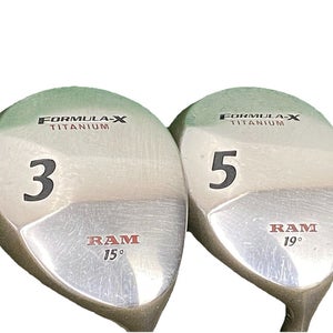 RAM Formula X Titanium Wood Set 3w 15, 5w 19 RH Aldila Senior Graphite New Grips