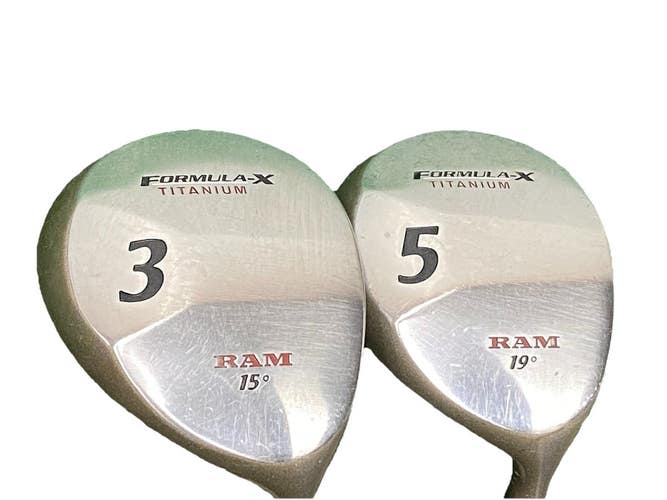 RAM Formula X Titanium Wood Set 3w 15, 5w 19 RH Aldila Senior Graphite New Grips