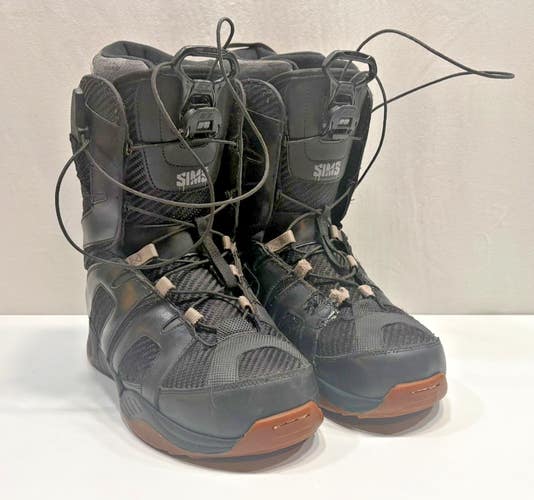 SIMS Caliber Black All-Mountain Snowboard Boots US Men's 12 EU 46 Fast Shipping
