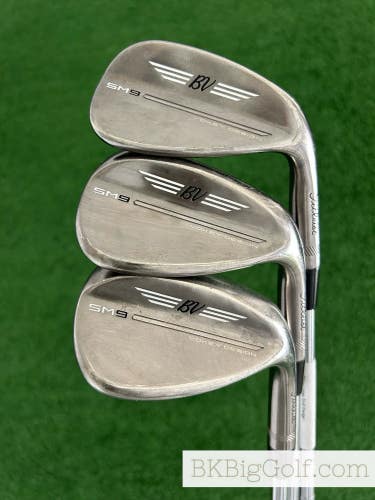 Titleist Vokey SM9 Brushed Steel 3 Wedge Set (50, 54, & 58 Degrees)