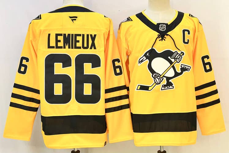 Men’s Pittsburgh Penguins Mario Lemieux #66 Gold Alternate Hockey Replica Jersey