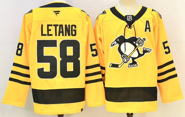 Men’s Pittsburgh Penguins Kris Letang #58 Gold Alternate Hockey Replica Jersey