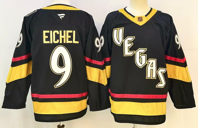 Vegas Golden Knights Jack Eichel #9 Black Alternate Jersey – “VEGAS” Wordmark