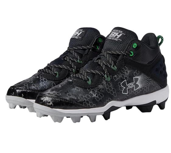 Men's Size 13 Adult Under Armour Harper 8 Mid Height Molded Cleats Black (New without Box)
