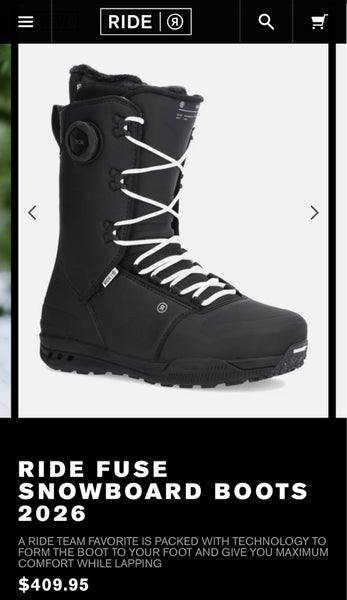 Size M 9.5 (W 10.5) Ride Fuse Snowboard Boots (Used)