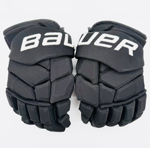 Nearly New NHL Pro Stock Black Bauer Vapor Supreme Mach Hockey Gloves-13"-Grey Palms-Short Cuff