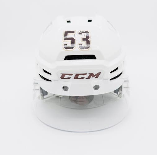 Custom Pro Stock Hershey Bears CCM Supertacks 920 Hockey Helmet-Medium-White-Bauer Visor