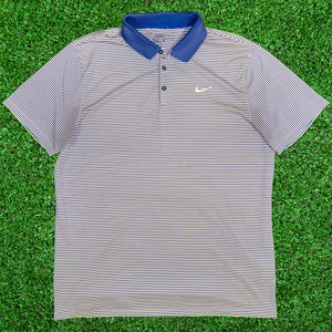Nike Dri-Fit Men’s Golf Polo - XL Blue / White - Men’s Golf & Business Casual