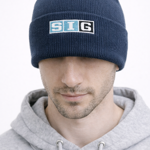 Navy SIG Hockey Beanie-Original SIG Box Logo