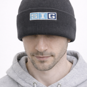 Black SIG Hockey Beanie-Navy SIG Box Logo