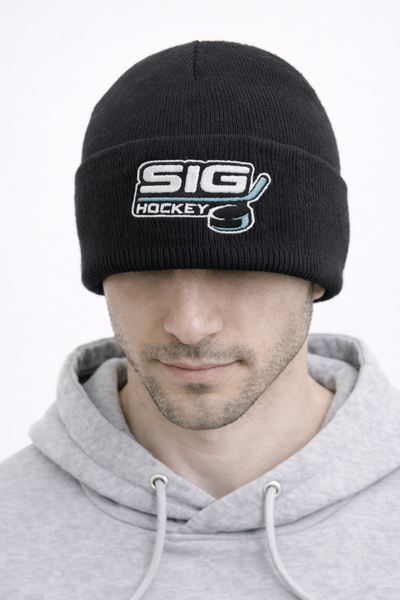 Black SIG Hockey Beanie-Original SIG Hockey Logo