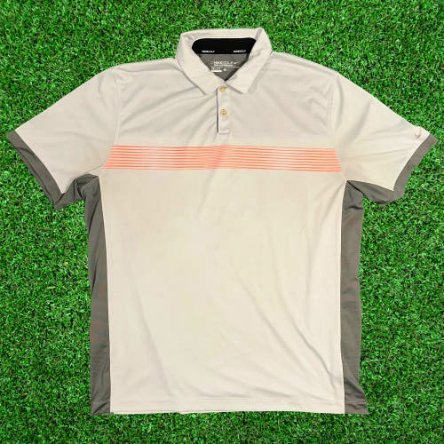 Nike Men’s Golf Polo - XL White / Gray / Orange - Men’s Golf & Business Casual
