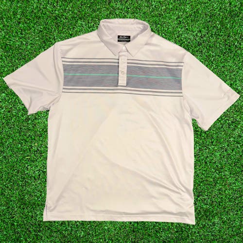 Ben Hogan Men’s Golf Polo - L White / Teal / Gray - Men’s Golf & Business Casual