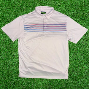 Ben Hogan Men’s Golf Polo - L White / Red / Blue - Men’s Golf & Business Casual