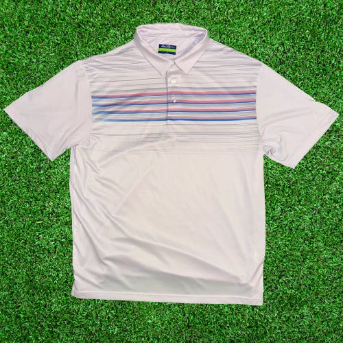 Ben Hogan Men’s Golf Polo - L White / Red / Blue - Men’s Golf & Business Casual