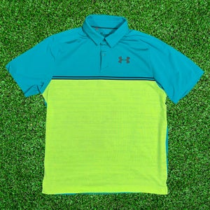Under Armour Men’s Golf Polo - L Blue / Yellow - Men’s Golf & Business Casual