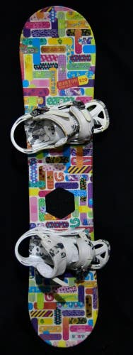 BURTON CHICKLET SNOWBOARD SIZE 120 CM WITH BURTON SMALL BINDINGS