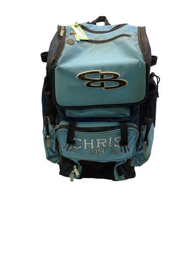 Used BoomBah 4 BAT ROLLING BAG BB/SB Player Wheeled Bag Carolina Blue 11347-S000262548