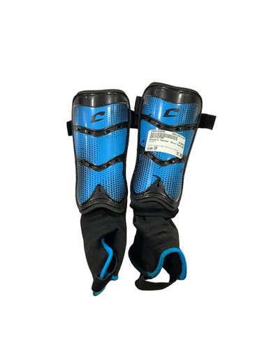 Used Champro Soccer Shin Guards Junior Black And Carolina Blue SM 11347-S000262659