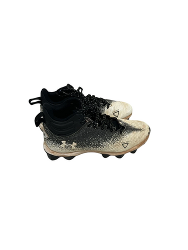Used Under Armour SPOTLIGHT FRAN Jr FB Cleats Black And White Junior 06 11692-S000145682