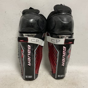 Used Bauer NSX Junior Shin Guards Black And Red 10" 11855-S000198221