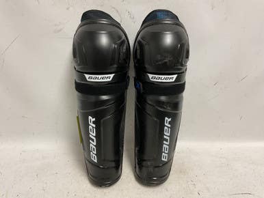 Used Bauer X Intermediate Shin Guards Black And Carolina Blue 14" 11855-S000198242