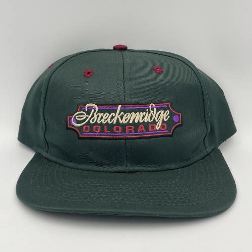 Vintage Breckenridge Ski Resort Colorado Embroidered Logo Snapback Hat Cap