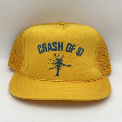 Vintage Crash Of 1987 Stock Market Snapback Trucker Hat Cap