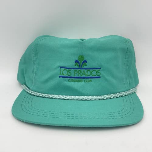 Vintage Los Prados Country Club Leather Strapback Hat Cap