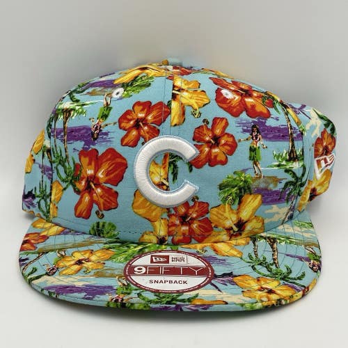 Chicago Cubs New Era Hawaiian Floral Print 9Fifty Snapback Hat Cap NWOT