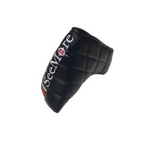 NEW SeeMore Black w/ Black Cross-Stitch Magnetic Blade Putter Headcover