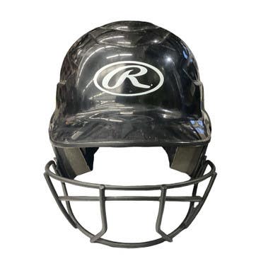Used Rawlings RCFH 6 1/2 - 7 1/2 Batting Helmet w/Mask Black MD 11760-S000086864