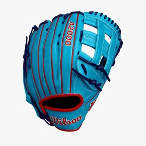 Wilson 2024 Fall A2000 1750 Sky Blue/Red 12.50" Baseball Glove WBW102706125