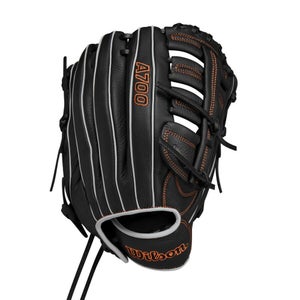 Wilson A700 Black/Silver/Orange 12.50" Baseball Glove WBW101430125