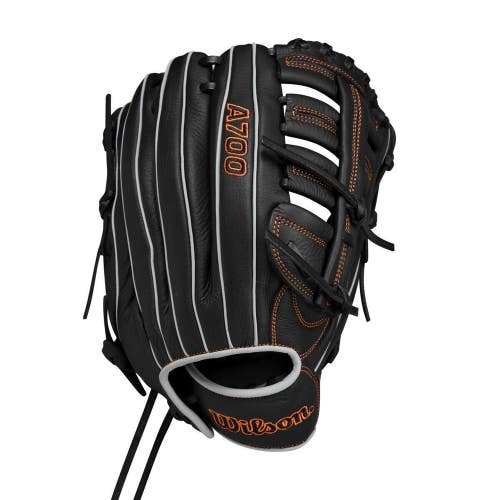 Wilson A700 Black/Silver/Orange 12.50" Baseball Glove WBW101430125