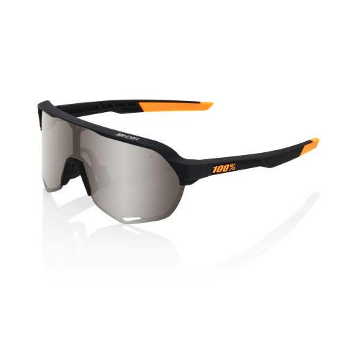 100% S2 Performance Sunglasses - BRAD BINDER SE BLACK - SILVER MIRROR LENS - S2