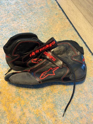 Alpinestars Racing Shoes Mens 9.5 Black Leather FIA 8856-2000