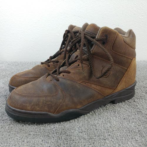 Roper Horseshoe Round Toe Lace Up Mens Size 10 Boots Brown Leather NO INSOLES