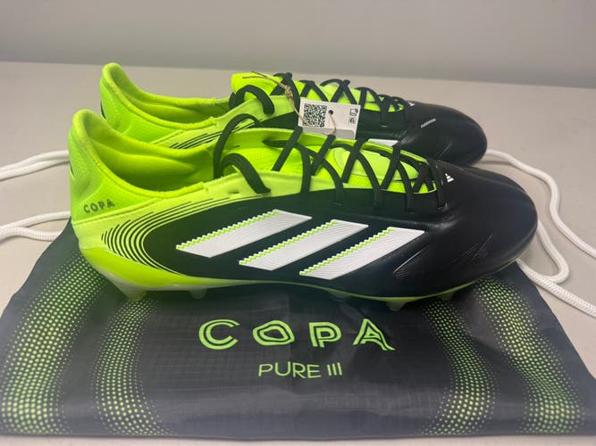 Size 9.5 Men’s Adidas Copa Pure 3 Elite FG Soccer Cleats Black New With Bag