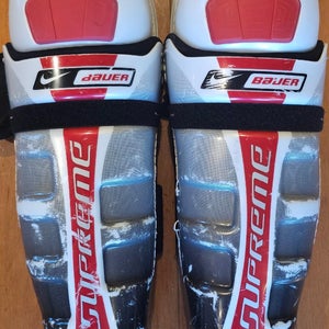 Nike Bauer Supreme 70 Senior Hockey Shin Pads – 16" – Pre-Curved – Dri-Fit  (Used)