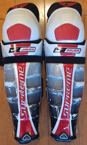 Nike Bauer Supreme 70 Senior Hockey Shin Pads – 16" – Pre-Curved – Dri-Fit  (Used)