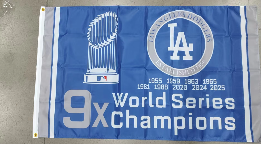 New Los Angeles Dodgers 2025 9x Champions Flag 3 x 5 feet size