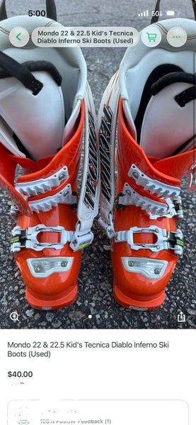 Mondo 22 & 22.5 Kid's Tecnica Diablo Flame All Mountain Ski Boots (Used)