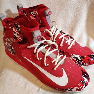 Red Men's Size M 14.0 (W 15.0) Adult Nike High Top Metal (New)
