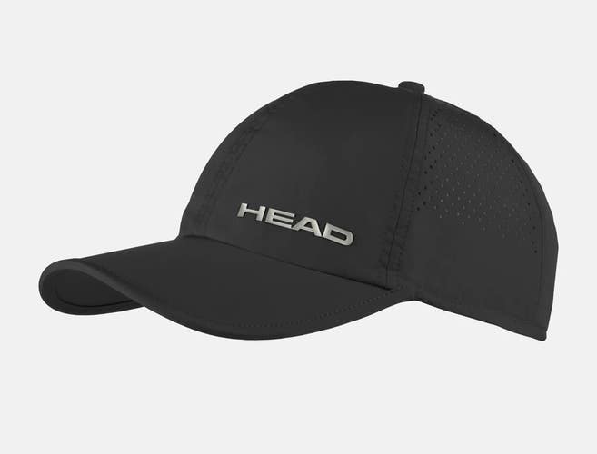 2026 UNISEX HEAD PRO PLAYER ADJUSTABLE TENNIS CAP (BLACK) #287115-BK