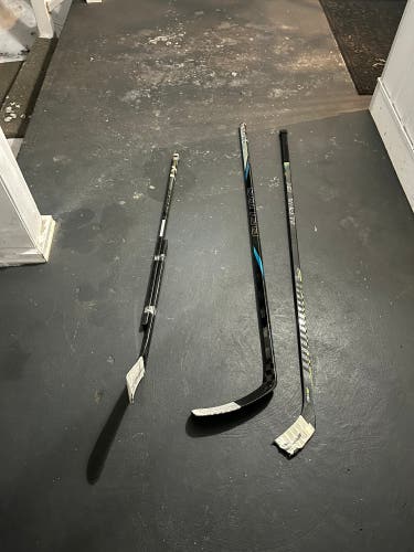 Broken hockey sticks