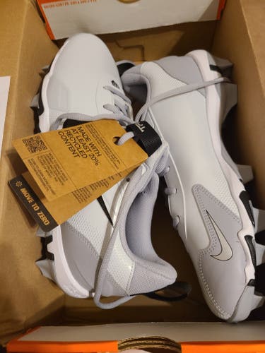 White Men's Size M 8.0 (W 9.0) Adult Nike Force Trout keystone Low Top Molded Cleats (New)