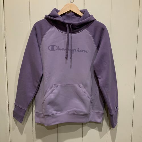 Champion Women's Smoked Lilac Fleece Colorblock Hoodie Size Large (NWT)